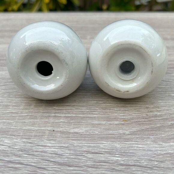 Vintage Coca Cola Salt & Pepper Shakers Set OS White Checkered Retro Ceramic - Picture 7 of 8